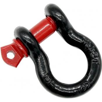 Grillete D‑Ring Rojo y Negro 3/4” para Gancho Remolque 2T