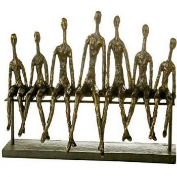 GILDE Skulptur Skulptur Community 35 cm Höhe bronzefarben Kunstharz, Metall (1 Stück), Große Dekoskulptur Gruppe