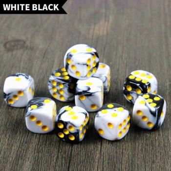 10pcs 16mm Acrylic Round Corner D6 Game Dice