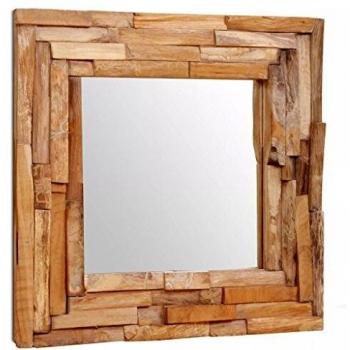 Teak Square Decorative Mirror 60x60 cm