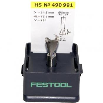 Festool Fresa HS S8 D13,8/13,5/15° per giunzioni a coda di rondine