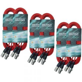 Keepdrum DMX-Kabel Set Rot 3-pol XLR Kabel