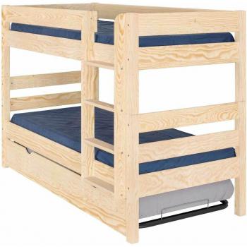 Ensemble lit superposé ID Kids avec matelas en bois 90x190 cm
