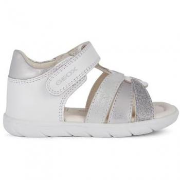 Sandalia Geox Alul Niña Pequeña Blanco/Plateado