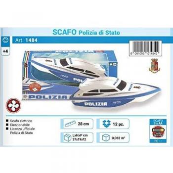 RE-EL Toys Scafo elettrico Polizia di Stato con carica rapida