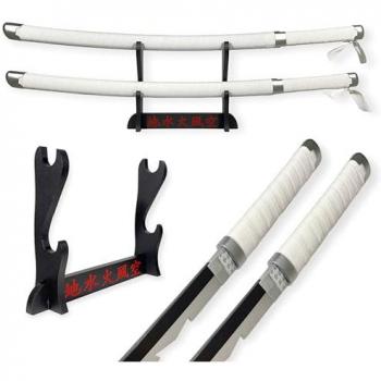Set de katanas Inosuke 95 cm – lame bois, support japonais double