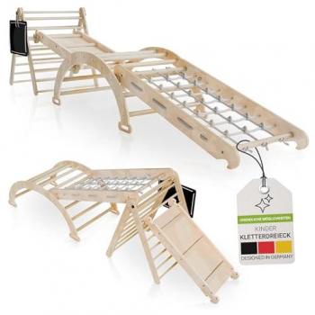 Juskys Movario 6‑Stufen‑Klettergerüst mit Kissen & Rutsche