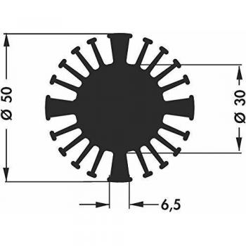 Fischer Elektronik SK 602 25 SA Kühlkörper 2.3 K/W Ø 50 mm x H 25 mm
