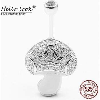 Seta Navel Elegante en Plata