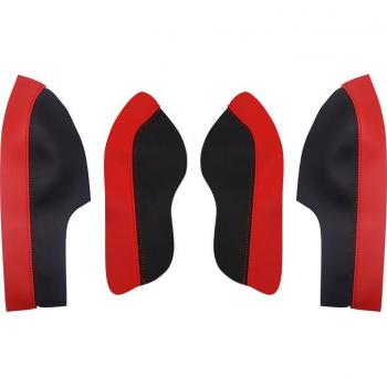 Housse d'accoudoir de porte, cuir souple, 4 pièces, Honda Civic 10ème génération, noir et cuir rouge