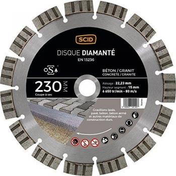 Disque diamanté professionnel 230 mm pour pierre