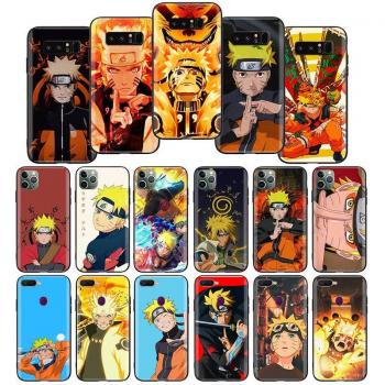 W-1 Cover Soft Black Naruto per iPhone 8 X XS Pro Max XR, Samsung S8 Plus