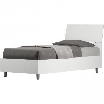 Cama Individual 80x190 Fresno Blanco Cabecero Inclinado