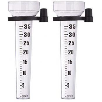 Pluviometro Quadrante 35 mm/m², Set di 10 con Supporto in Plastica Trasparente