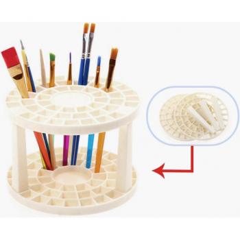 Soporte portátil para 49 pinceles de acuarela con estante y base organizadora