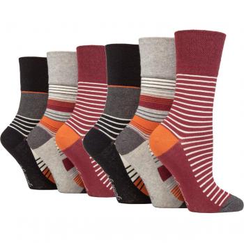 3 Pair Gentle Grip Cotton Patterned and Striped Socks