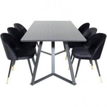 Ebuy24 Esstisch Marina Schwarz (7-teilig)