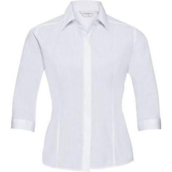 Camicia da donna Russell in cotone popeline con maniche 3/4