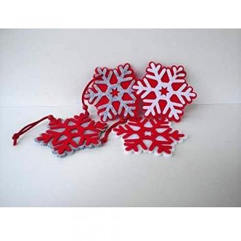 Feltro Snowflake Set – Pendenti da Albero di Natale (Quattro Ciondoli)