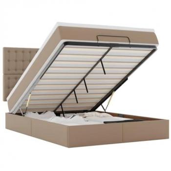VidaXL ChillOttoman 140x190 cm – Matratze & LED-Streifen, Kunstleder