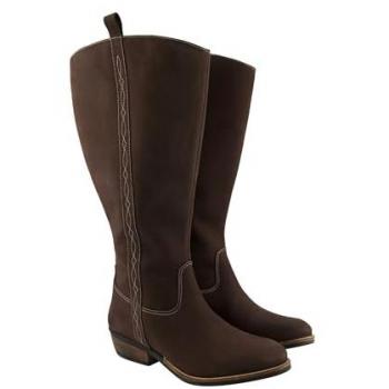 Ulla Popken Stiefel mit Zierband, braun, 42