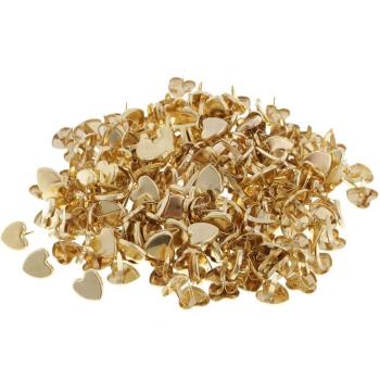 Clavitos de arte en forma de corazón mini dorado 200 Uds
