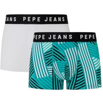 Boxershorts für Herren von Pepe Jeans, Modell STP Block, Set aus zwei, Türkis, Größe XL