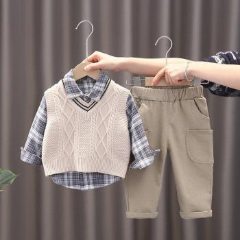 Conjunto de ropa para niños: suéter, chaleco y pantalones Cargo