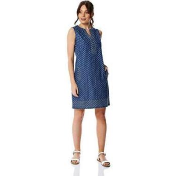 Roman Originals Denim & White Straight Pinafore – Summer A‑Line
