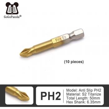 Hex Shanked Pozidrive Bits Set (10pcs, 50mm-127mm)