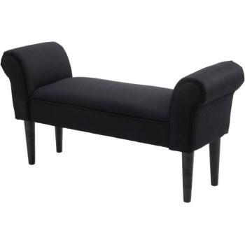 Panca Versatile a Forma di Letto con Braccioli Rilassanti – Legno e Tessuto Nero
