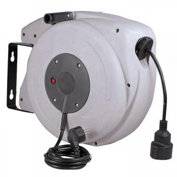 Wandkabeltrommel 20 m mit Schutzkontakt-Winkelstecker