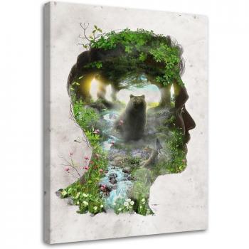 40x60 Green Bear Thought Canvas