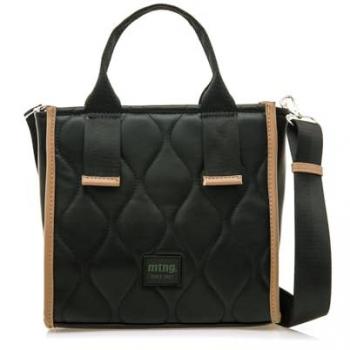 Bolso de mano MTNG Waldo negro acolchado con cierre cremallera para mujer