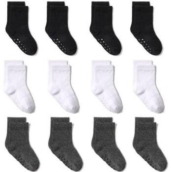 12 Pairs of Children's Anti-Slip Boat Socks for 0-6 Year Olds