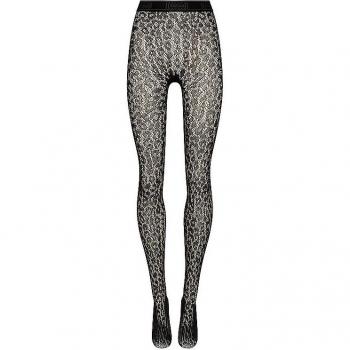 Wolford Black Leopard Lace Leggings