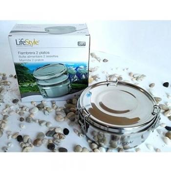 ALLPERCOM fiambrera de 2 platos acero inoxidable marca LIFESTYLE
