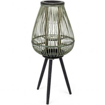 Tripode Lanterna Bambù Verde 4 Unità H61.5