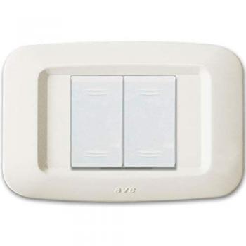 Placca Yes Tecnop.Lucida 2M Affinità Bianca AVE 45PY02BP