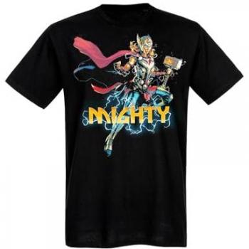 Thor Mighty T-Shirt Herren Schwarz, Rundhals, Kurzarm, Größe L
