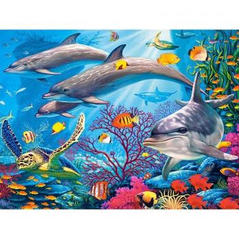 Peinture en perles bleues 20x30 cm