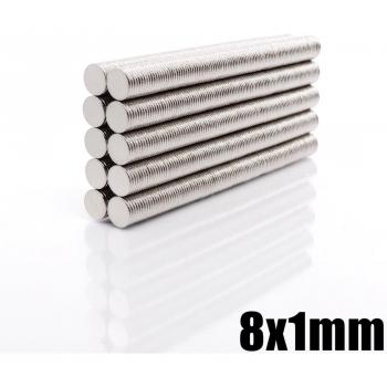 Pack d'aimants néodyme 8x1 N35