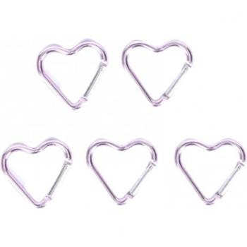 Set de Mousquetons en Forme de Cœur – 5 pièces