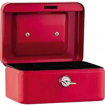 Geldkassette rot 152x118x80mm mit Schloss