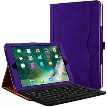 Kit de protection et clavier violet AZERTY pour iPad 9,7 (6e génération)