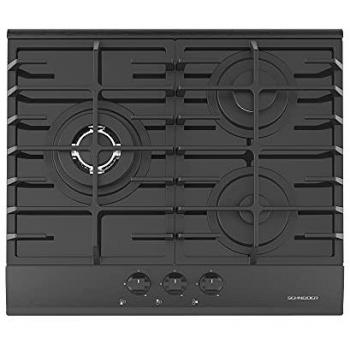Placa De Gas Natural Schneider Sctg6031n3 3 Fuegos 60cm Negro