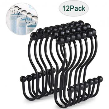S‑Shaped Stainless Steel Shower Curtain Hangers – 12 Piece Kit