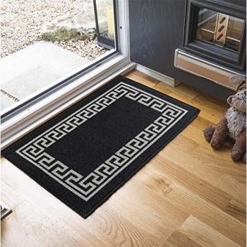 Machine Washable Greek Key Design Anti Slip Doormats