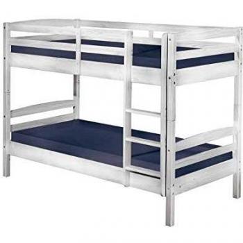 Inter Link Hochbett Kinderbett Massivholz weiß 90 x 200 inkl. 2 x Rollrost