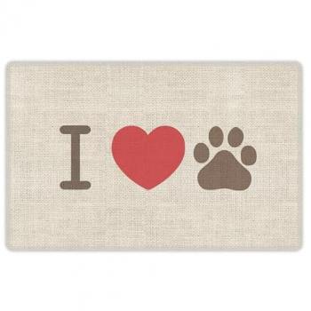 Alfombra de Vinilo Impermeable para Mascotas I Love 48x75 cm